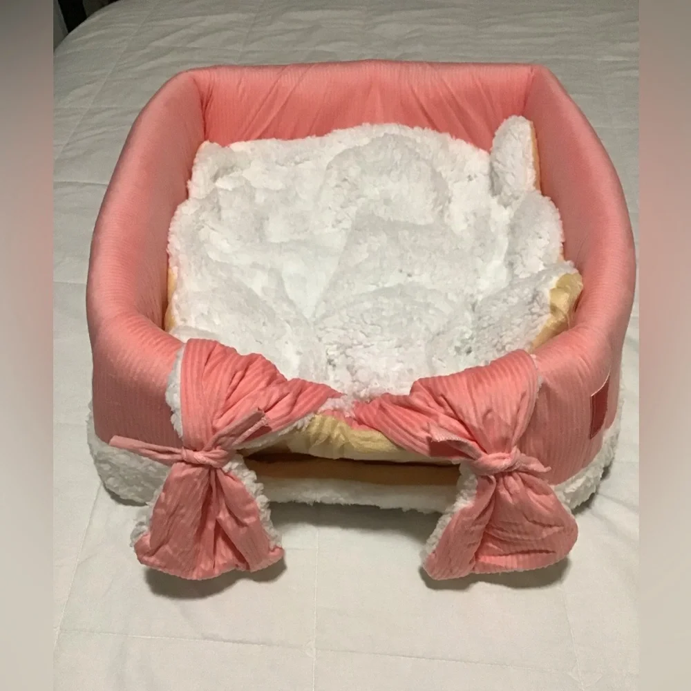 Cat Bed with Curtains, Cat Hideout, Cat Cave, Foldable Cat Bed, Size L
